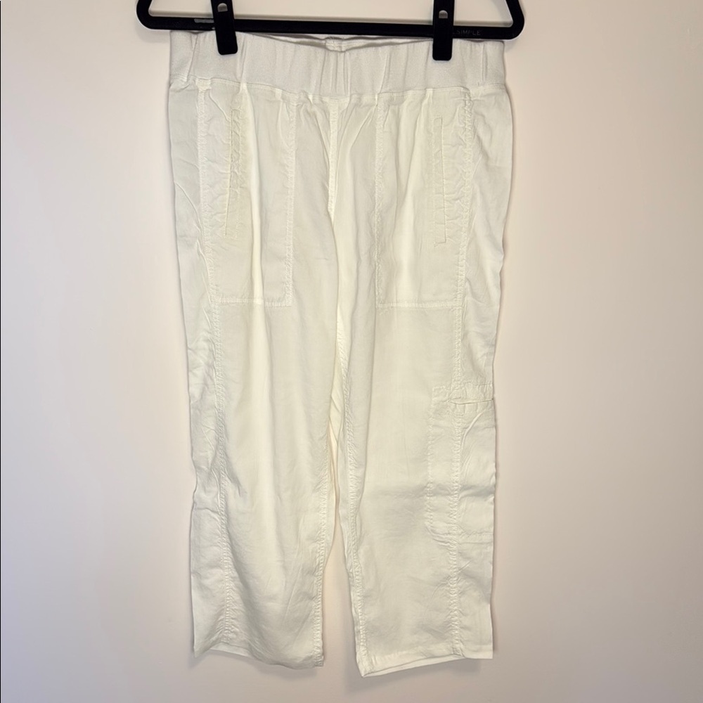 Eileen Fisher White Cropped Pants with pockets Size S/P RUNS BIG